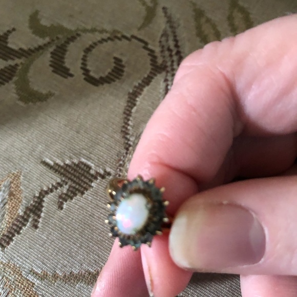 Opal & Cubic Zirconia Gold Ring- 559 $35 or $30 w/offer - Picture 2 of 5